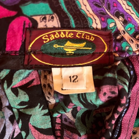 Vintage 90s Paisley and Roses Print Pleated Skirt by Saddle Club - Picture 10 of 11